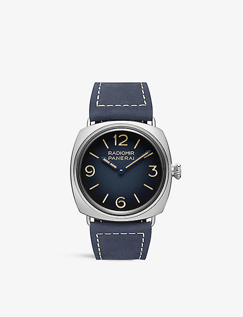 PANERAI: PAM01335 Radiomir Origine stainless-steel and leather manual watch
