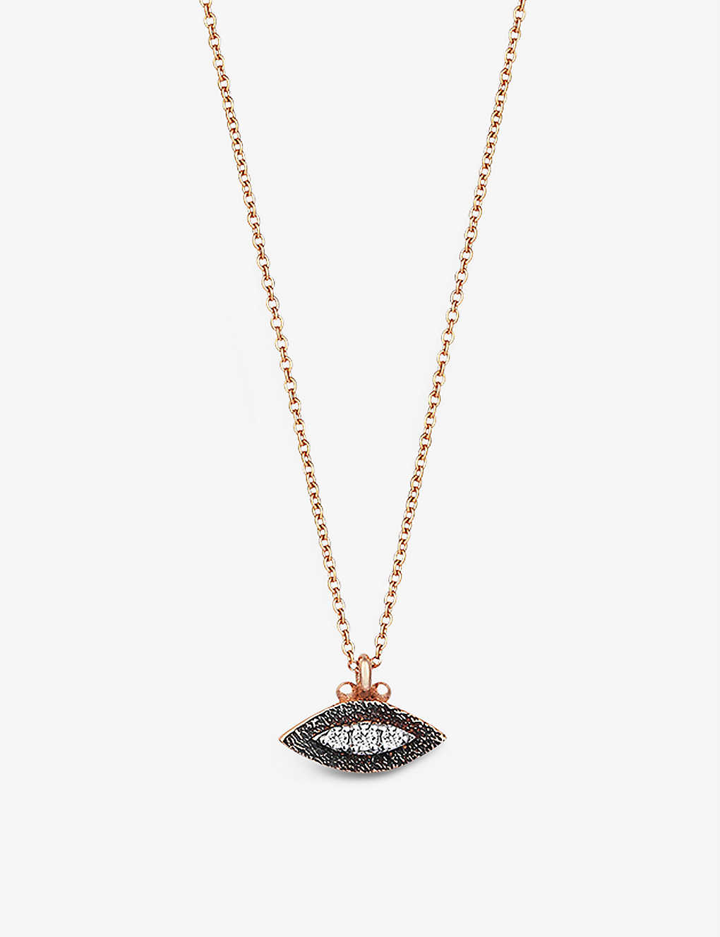The Alkemistry Womens 14ct Rose Gold Eye Small 14ct Rose-gold And 0.03ct Diamonds Necklace