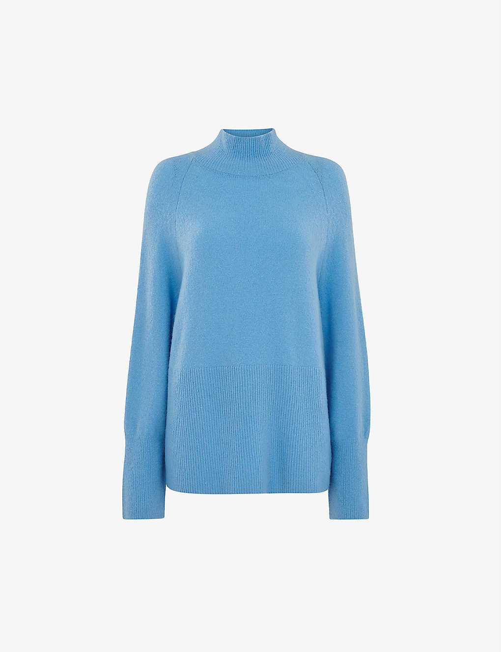 Whistles Oversized Funnel Neck Sweater In Blue