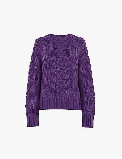 WHISTLES: Chunky cable-knit cotton jumper