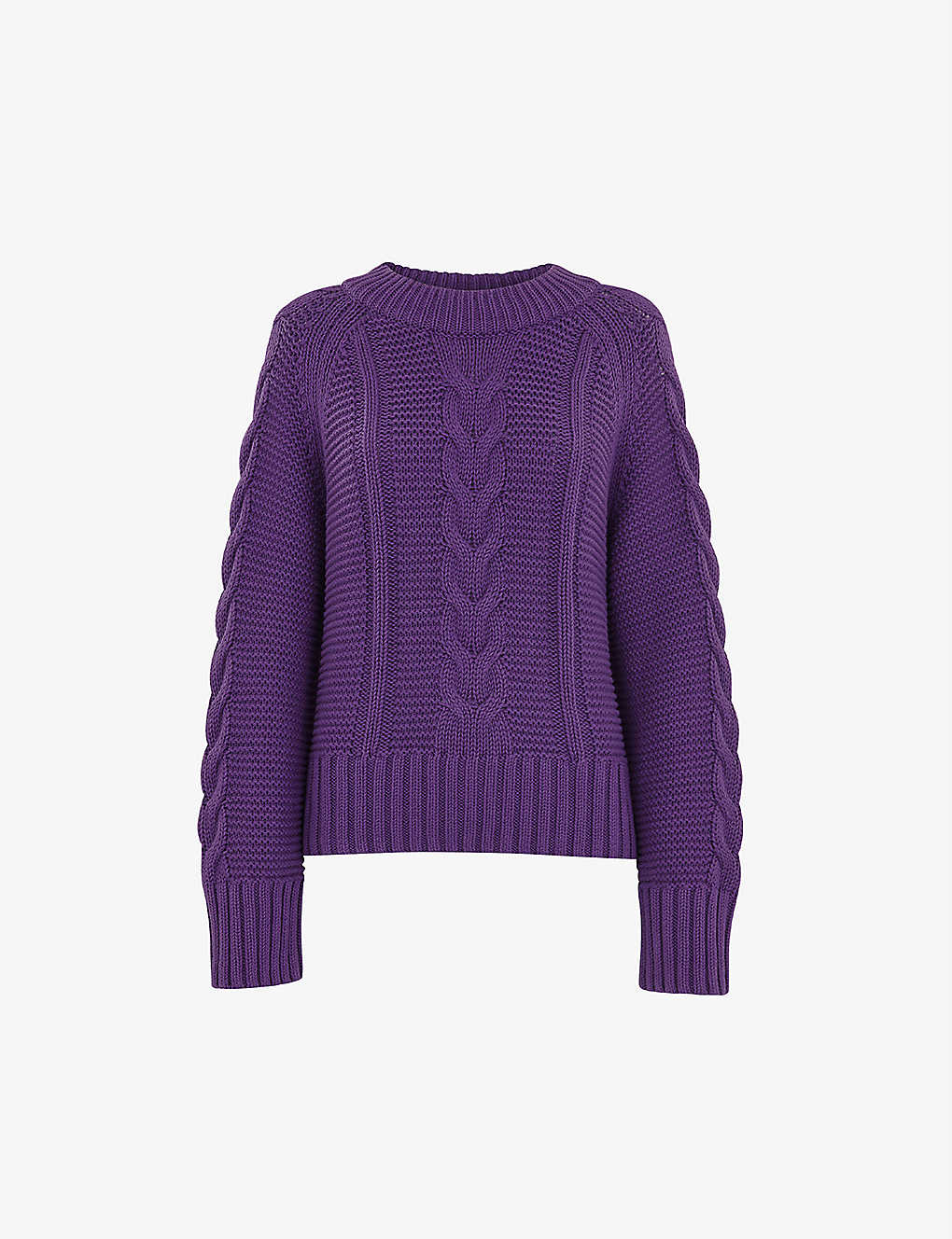 Whistles Cable Knit Jumper In Purple