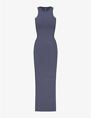 SKIMS: Outdoor fitted cotton-blend maxi dress
