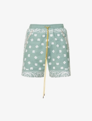 RHUDE RHUDE MENS SAGE BANDANA-PATTERNED RELAXED-FIT COTTON-TWILL SHORTS,64661163