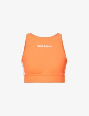 Palm Angels Logo-print Training Top In Orange White