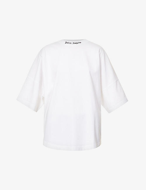 PALM ANGELS: Oversized logo-print cotton-jersey T-shirt