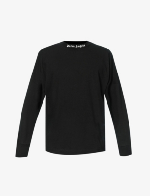 Logo oversized cotton jersey T-shirt in black - Palm Angels