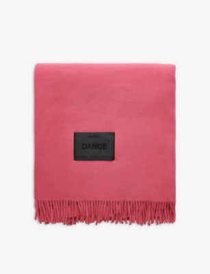 Magniberg Pink Bold Tassel-trimmed Wool Blanket 150cm X 250cm