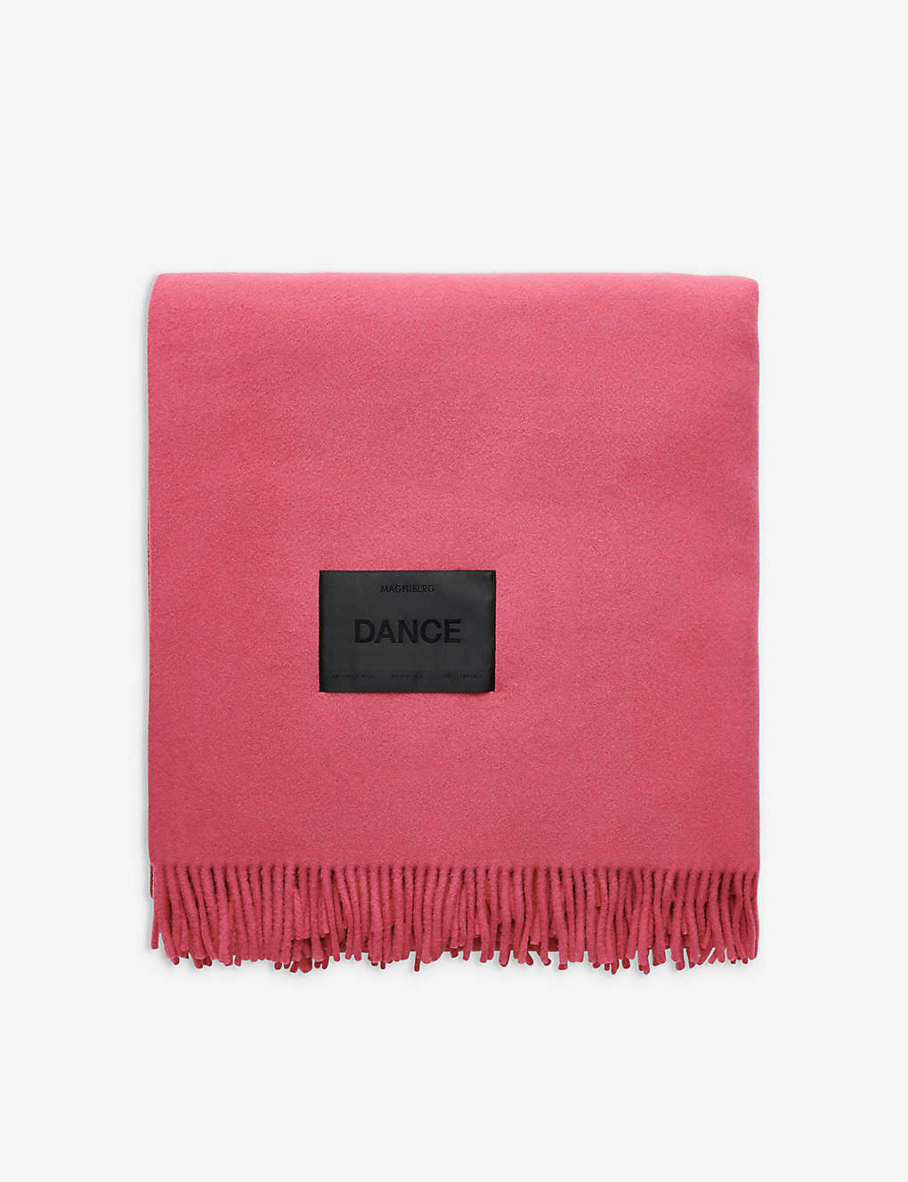 Magniberg Pink Bold Tassel-trimmed Wool Blanket 150cm X 250cm