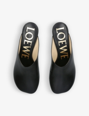 Shop Loewe Womens Black Toy Sculpted-heel Leather Heeled Mules