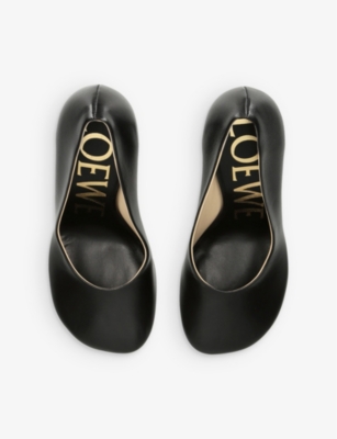 Shop Loewe Women's Black Toy Contrast-sole Leather Heeled Courts