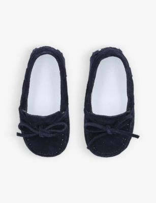 Tod's Tods Navy Gommino Lace-up Suede Driving Shoes 0-12 Months In Navy