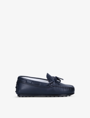 Tod's Tods Boys Navy Kids Laccetto Nuovo Gommini Leather Driving Shoes 6-9 Years