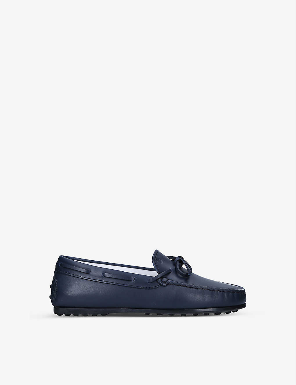 Shop Tod's Tods Boys Navy Kids Laccetto Nuovo Gommini Leather Driving Shoes 6-9 Years