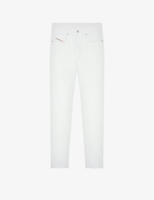 Shop Diesel Men's White 2019 D-strukt Brand-patch Slim-fit Stretch-denim Jeans