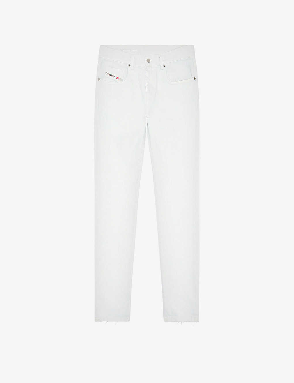Diesel Mens 100 2019 D-strukt Brand-patch Slim-fit Stretch-denim Jeans In White