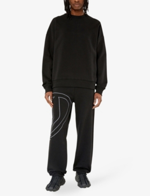 Shop Diesel S-rob-megoval Cotton-jersey Sweatshirt In Black