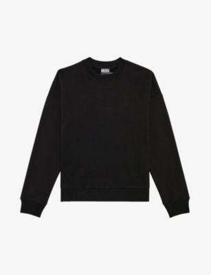 Shop Diesel S-rob-megoval Cotton-jersey Sweatshirt In Black