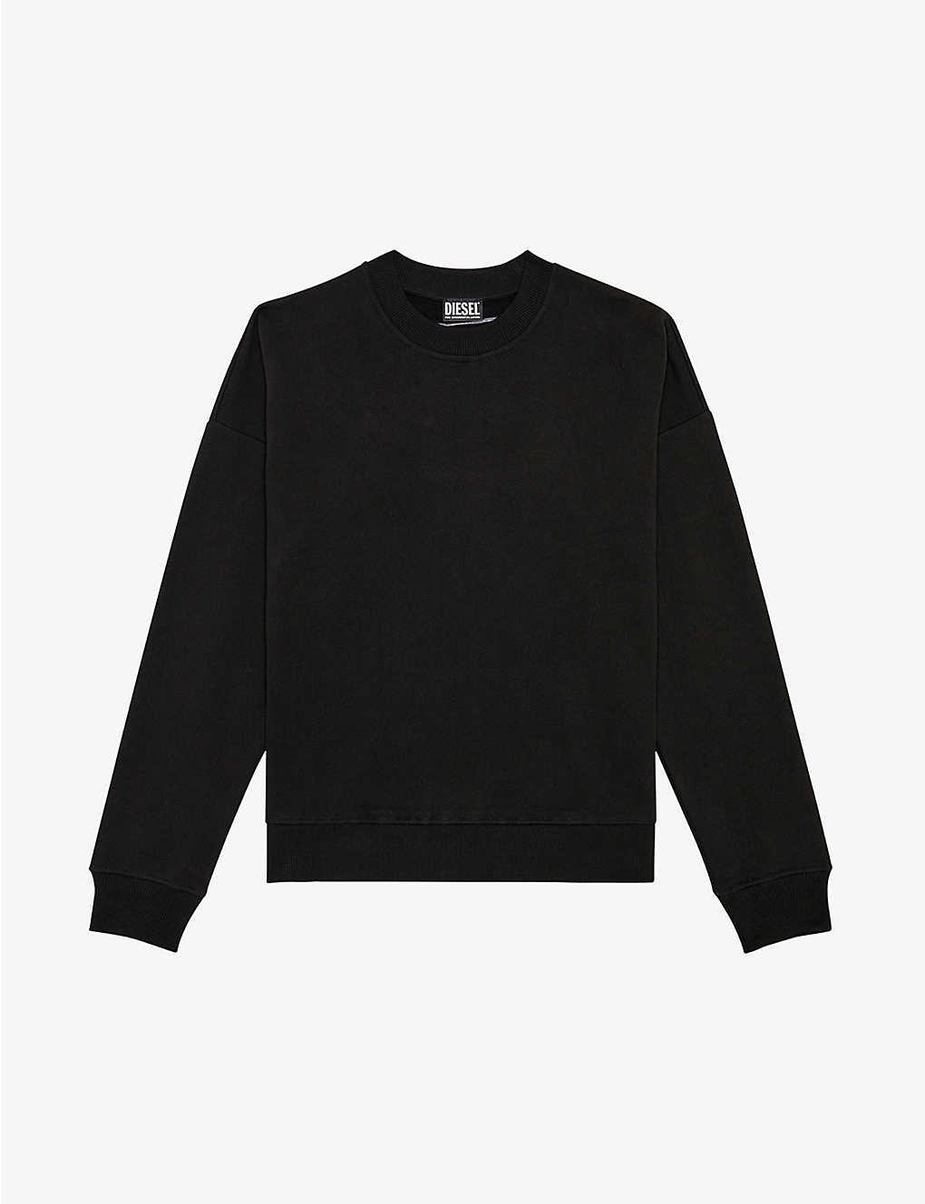 Shop Diesel Men's 9xx S-rob-megoval Cotton-jersey Sweatshirt In Black