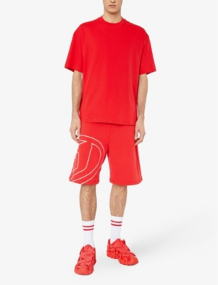 Shop Diesel Men's 42g T-boggy-megoval Cotton-jersey T-shirt In Red