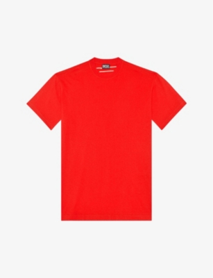 Diesel T-boggy-megoval Cotton T-shirt In Red