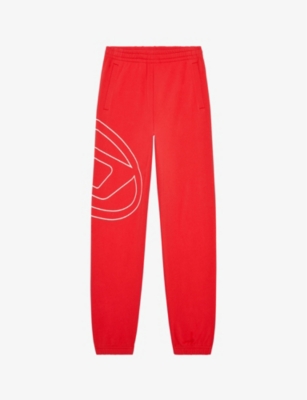 Diesel Logo Cotton Track Trousers In 42g