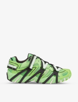 Diesel S-prototype-cr Contrast-panel Mesh And Leather Trainers In Black