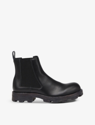 DIESEL: D-Hammer leather Chelsea boots