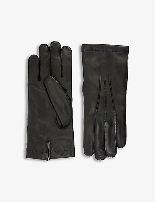 OSCAR JACOBSON: Grained-leather gloves