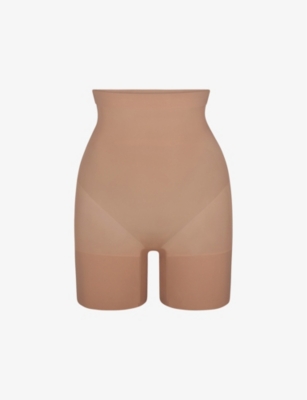 Skims Everyday Sculpt High Waist Crotchless Shaper Shorts In Sienna