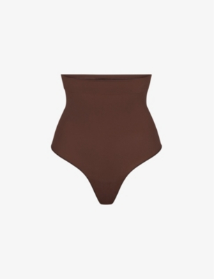Skims Everyday Sculpt High-waist Shaper Thong In Cocoa