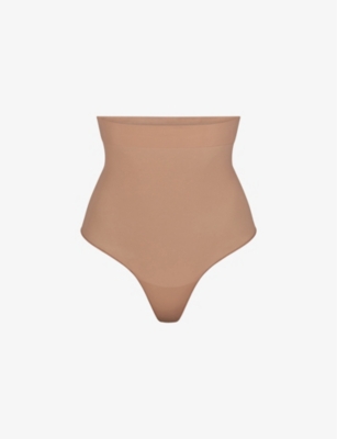 Skims Everyday Sculpt High-waist Shaper Thong In Cocoa