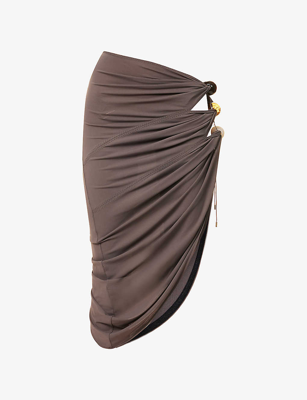 Jacquemus Womens Grey La Jupe Pero Bead-embellished Stretch-woven Midi Skirt