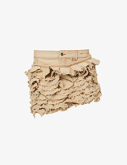 JACQUEMUS: La Jupe De Nîmes Artichaut ruffled organic denim mini skirt