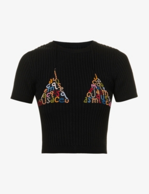 Jacquemus La Maille Bikini Top In Black