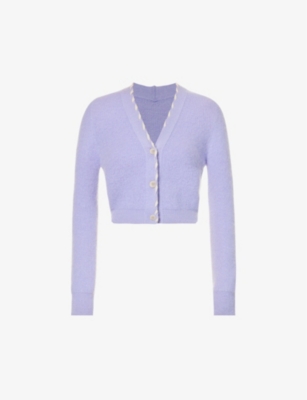 Jacquemus Le Cardigan Lazo Mohair-blend Cardigan, Cardigan, Purple In Purple