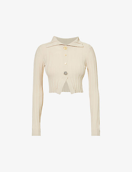 JACQUEMUS: Le Cardigan abstract-buttons knitted top