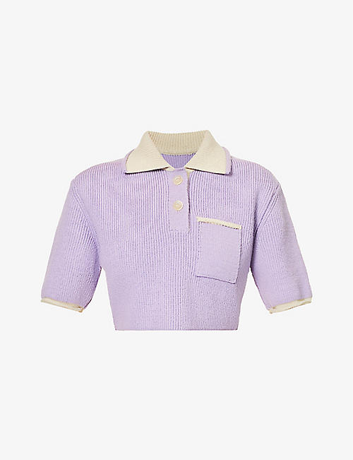 JACQUEMUS: Le Polo Maille contrast-trim knitted top