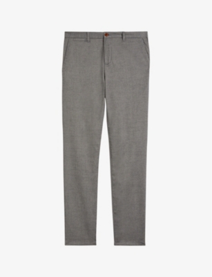 Ted Baker Mens Lt-grey Baren Textured Slim-fit Stretch-woven Trousers