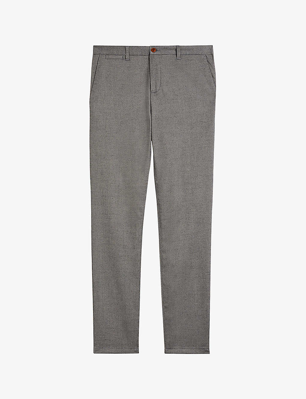 Ted Baker Mens Lt-grey Baren Textured Slim-fit Stretch-woven Trousers