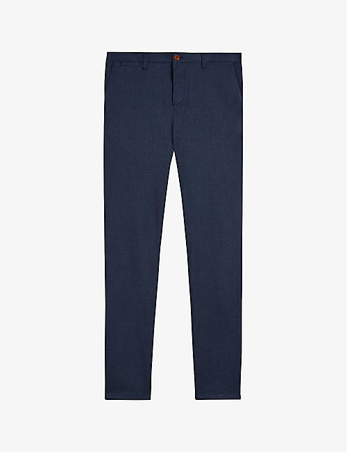 TED BAKER: Baren textured slim-fit stretch-woven trousers