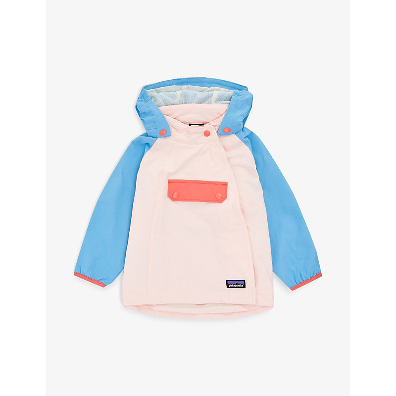 Patagonia Babies'  Seafan Pink Isthmus Detachable-hood Brand-patch Shell Jacket 12 Months - 4 Years