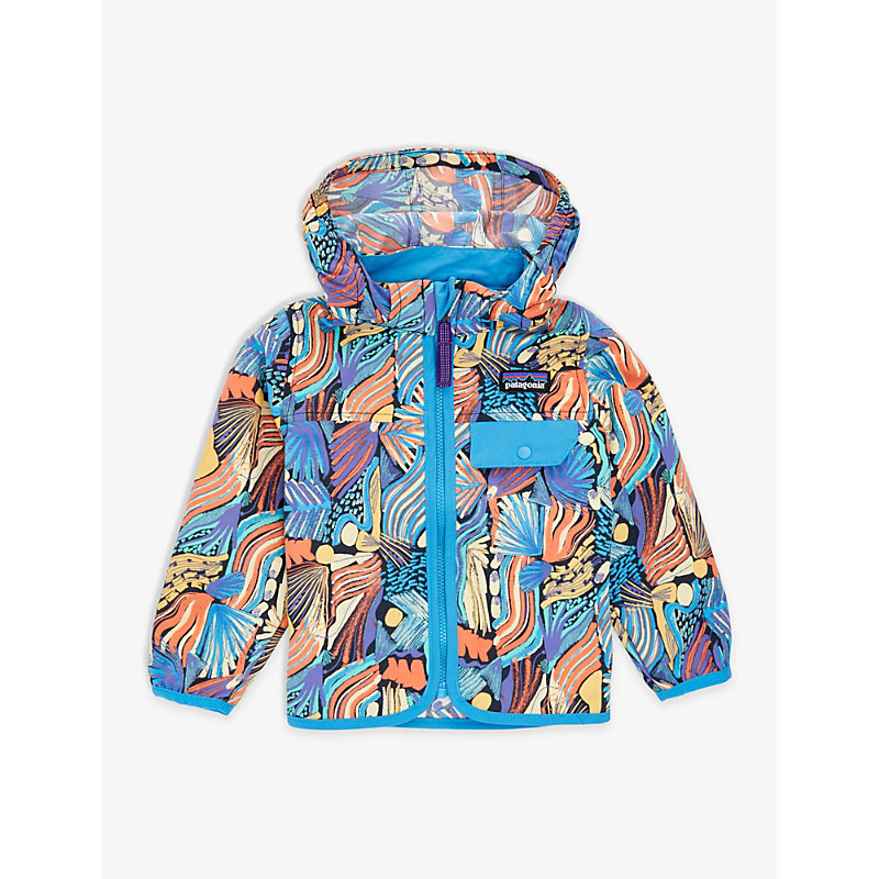 Patagonia Babies'  Joy Pitch Blue Baggies Brand-patch Graphic-print Recycled-nylon Jacket 12 Months - 4 Years