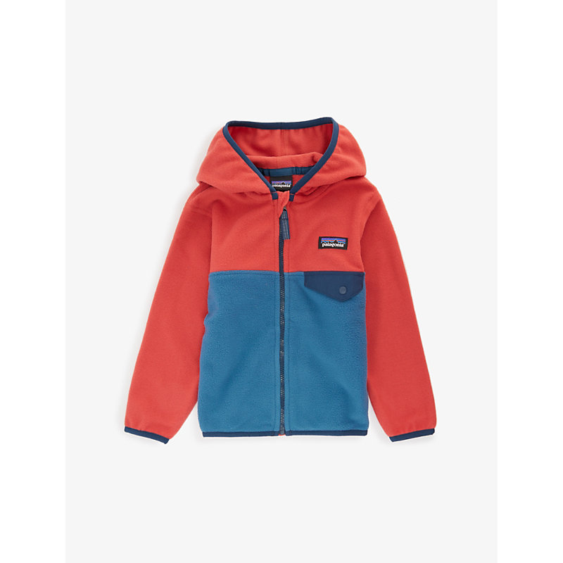 Patagonia Babies'  Wavey Blue Colour-block Recycled-polyester Hoody 12 Months - 4 Years