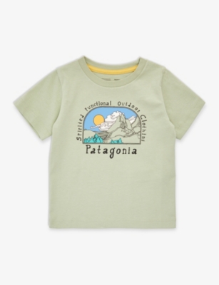 Patagonia Babies'  Salvia Green Graphic-print Regular-fit Organic-cotton T-shirt 6 Months -