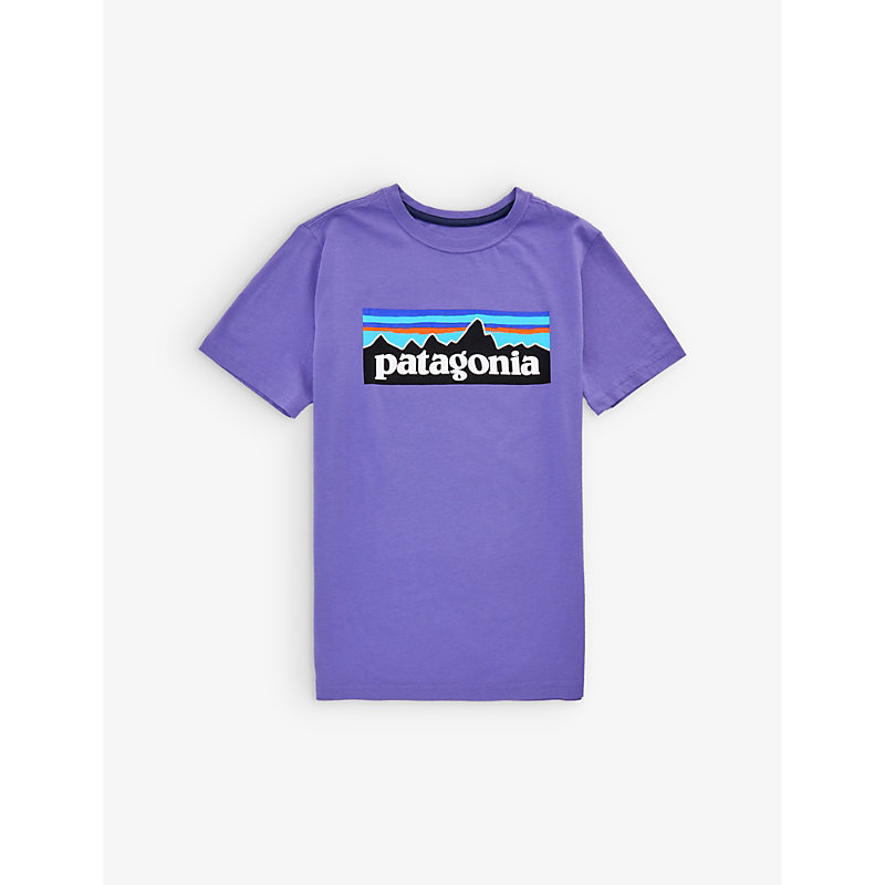 Patagonia Boys Perennial Purple Kids Logo-print Organic-cotton T Shirt 5-18 Years