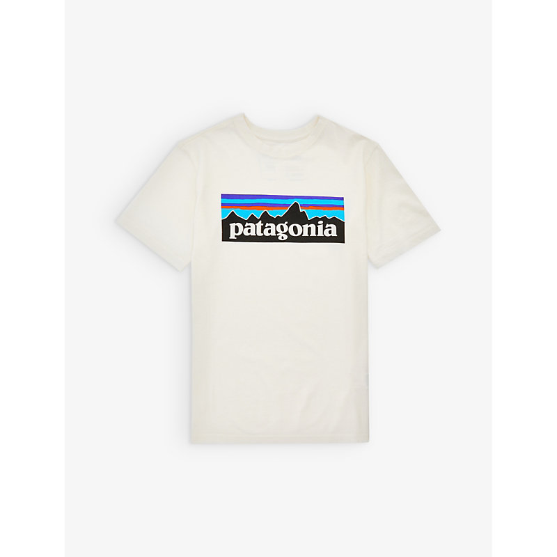 Patagonia Boys Undyed Natural Kids Logo-print Organic-cotton T Shirt 5-18 Years