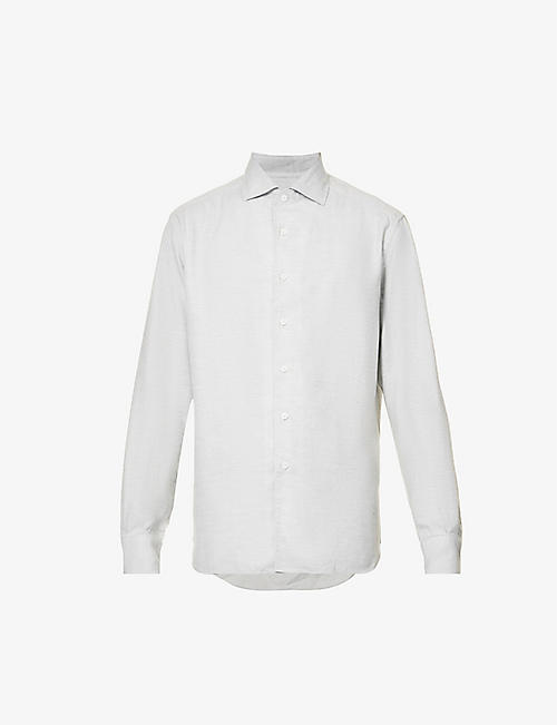 CORNELIANI: Regular-fit long-sleeve cotton-blend shirt