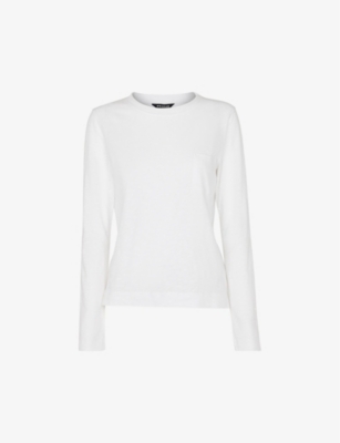 WHISTLES: Long-sleeve crew-neck cotton top