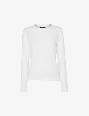 Whistles Crewneck Pocket Top In White