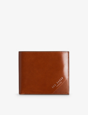 TED BAKER: Prugs embossed-logo leather bifold coin wallet
